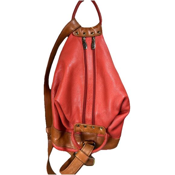 Valentina Leather Bucket Sling Shoulder Bag Backpack Kelly  display picture 1